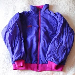 1990s 80s Vintage Columbia Zip Up Reversible Nylon Bomber Jacket